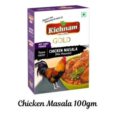 Kichnam Gold Chicken Masala 100gm pack with premium spices for flavorful non-veg dishes and rich taste