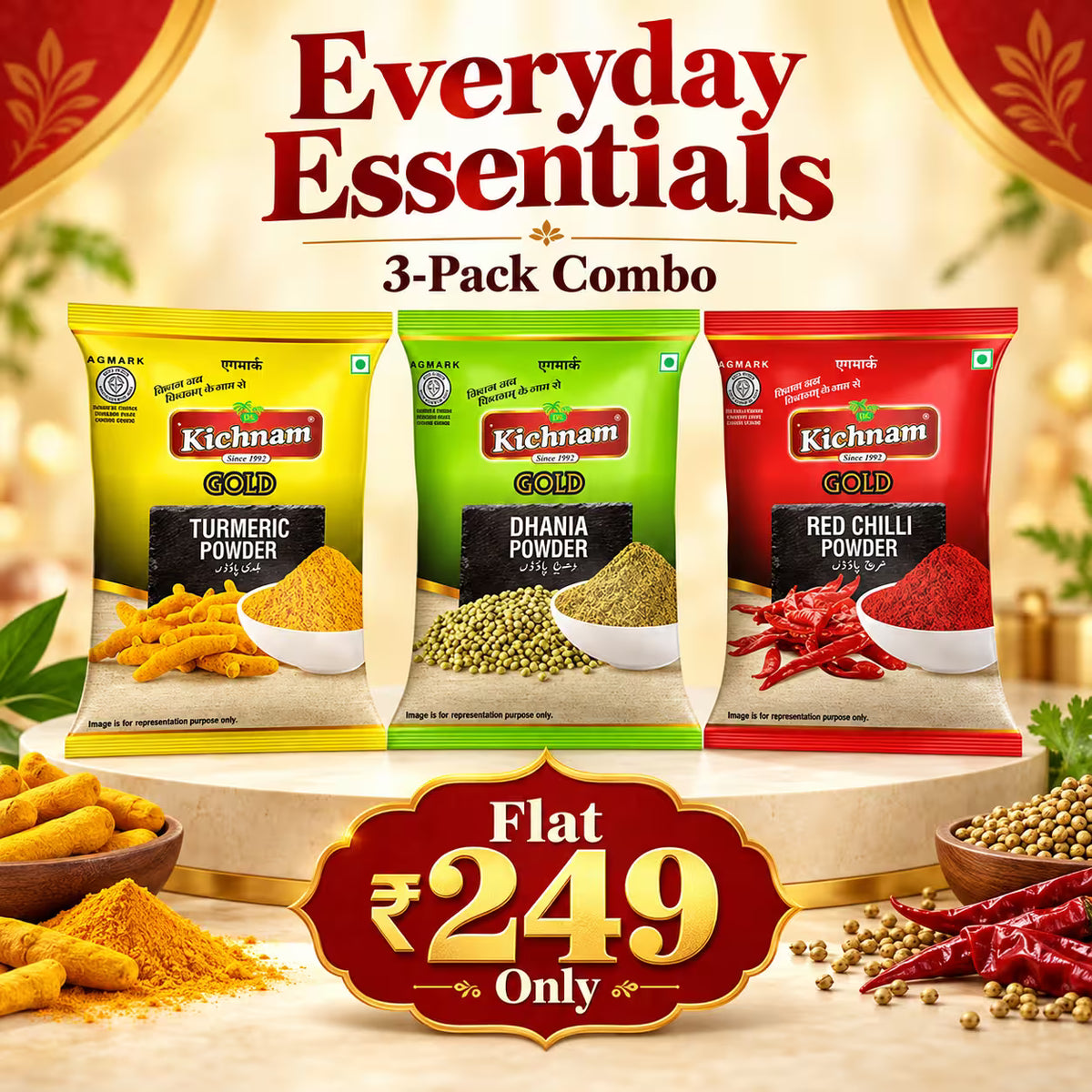 KICHNAM Everyday Essentials Spice Combo – 3 Packs