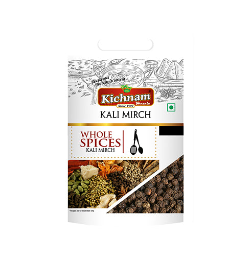 Kichnam Whole Black Pepper (काली मिर्च साबुत) | Net Weight-100gm