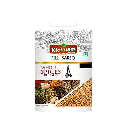 Kichnam Whole Yellow Mustard Seeds/ Pili Sarso (पीली सरसो साबुत) | Net Weight-100gm